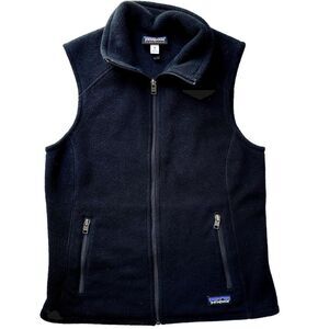 Patagonia Synchilla Vest Women's Medium Black Full Zip Sleeveless Coat Outdoor